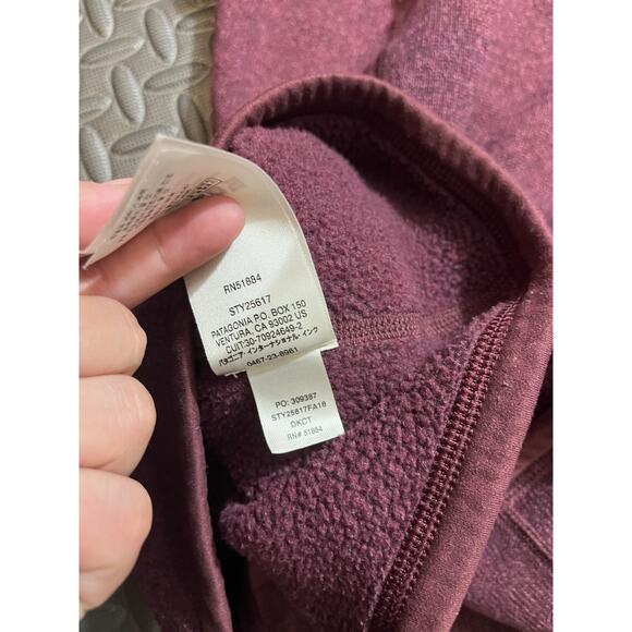 Patagonia Fleece Womens Medium Red Purple Better Sweater Quarter Zip Jumper Lady - Picture 8 of 9